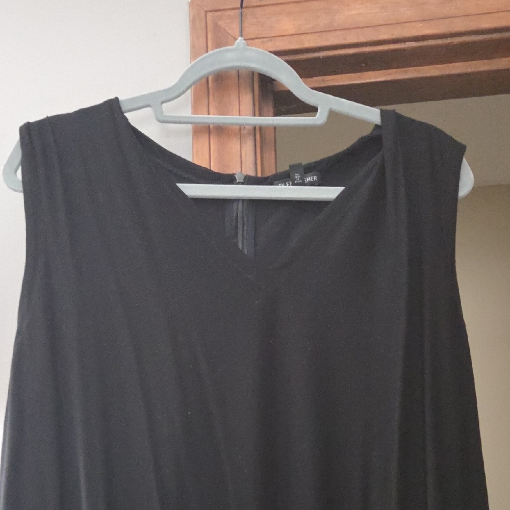 Eileen Fisher Black Sleeveless Cropped Jumpsuit